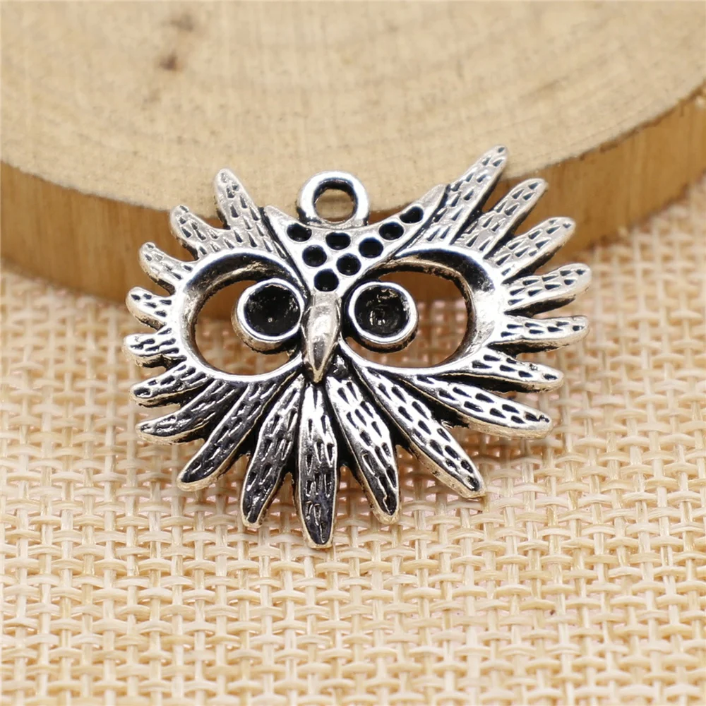 Wholesale 60pcs/bag 30x26mm Owl Pendants Head Charm Owl Charm Head Pendant Owl Head Pendant For Jewelry Making