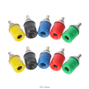 

10 Pcs/set 5 Color 4mm Female Banana Plug Socket Connector Binding Post Audio Terminal Nickel-plated 33mm Length