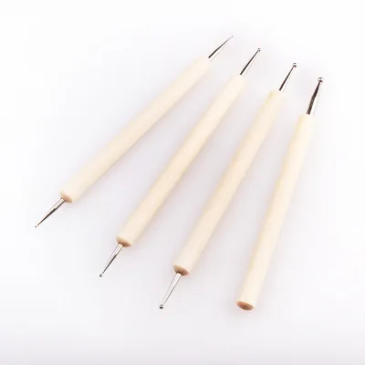 Nail Point Drill Handmade Tools Paper Pack of 4 Ball Stylus Polymer Clay Pottery Ceramics Nail Point Drill Paper Mark Sculpting