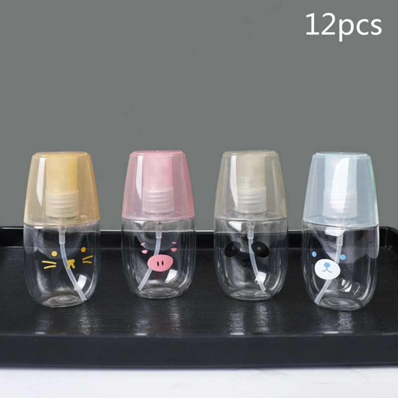

12Pcs 60ml Cartoon Animal Empty Spray Bottles Refillable Fine Mist Containers