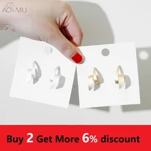 AOMU корейский дизайн простой: золото, серебро, матовые металлические остроконечные конусные серьги-гвоздики для женщин и девушек Bijoux Brincos подарок