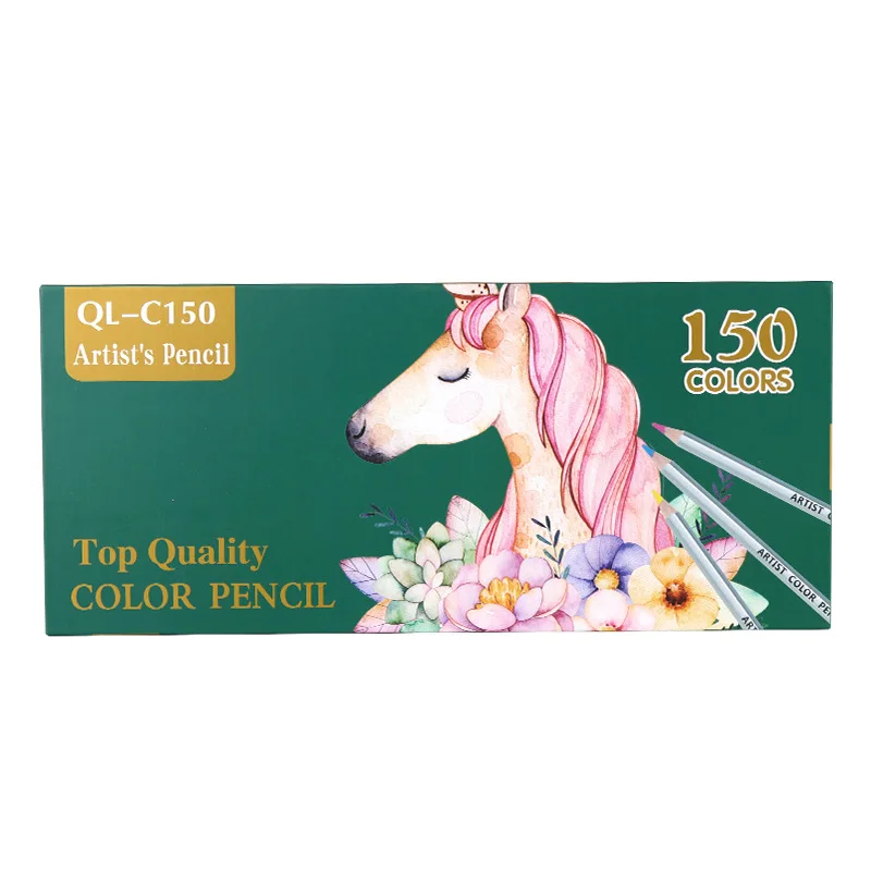 

150 Oil Colored Pencil Set Cute Unicorn Ink Pen for Kid Professional Drawing Painting Rainbow School Office Coloring Stationery