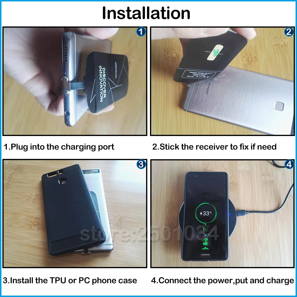 Qi Wireless Charging for TECNO Spark 4 5 Air Camon 11 12 15 Pro Phantom