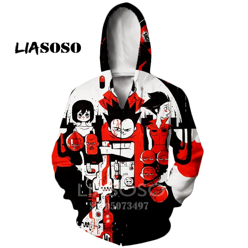 LIASOSO Осень Зима Новинка для мужчин женщин 3D принт мультфильм аниме худи Akira мода уличная Топ Толстовка Harajuku пуловер - Цвет: 4