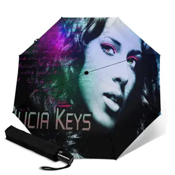 

Alicia Keys creative men's and women's automatic three fold umbrella rainy day colorful fashion umbrella