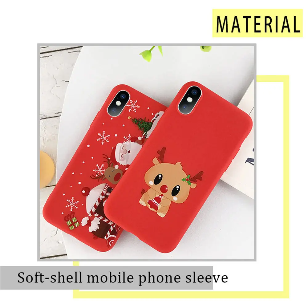 Moskado Christmas Elk Deer Phone Case For iPhone 11 Pro XS Max X XR Soft TPU Silicone For iphone 7 8 6 6S Plus 5s SE Back Cover