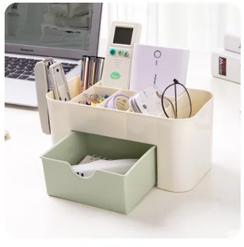 

JM Multifunctional Desktop Plastic Storage Box Drawer Jewelry Case Cosmetics Cotton Swabs Holder Makeup Organizer Box
