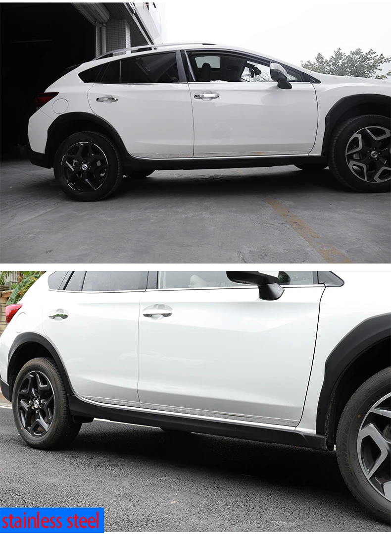 Подходит для 18-19 для subaru XV обшивка кузова модификация двери боковой протирающей полосы ударопрочная Полоса декоративные аксессуары