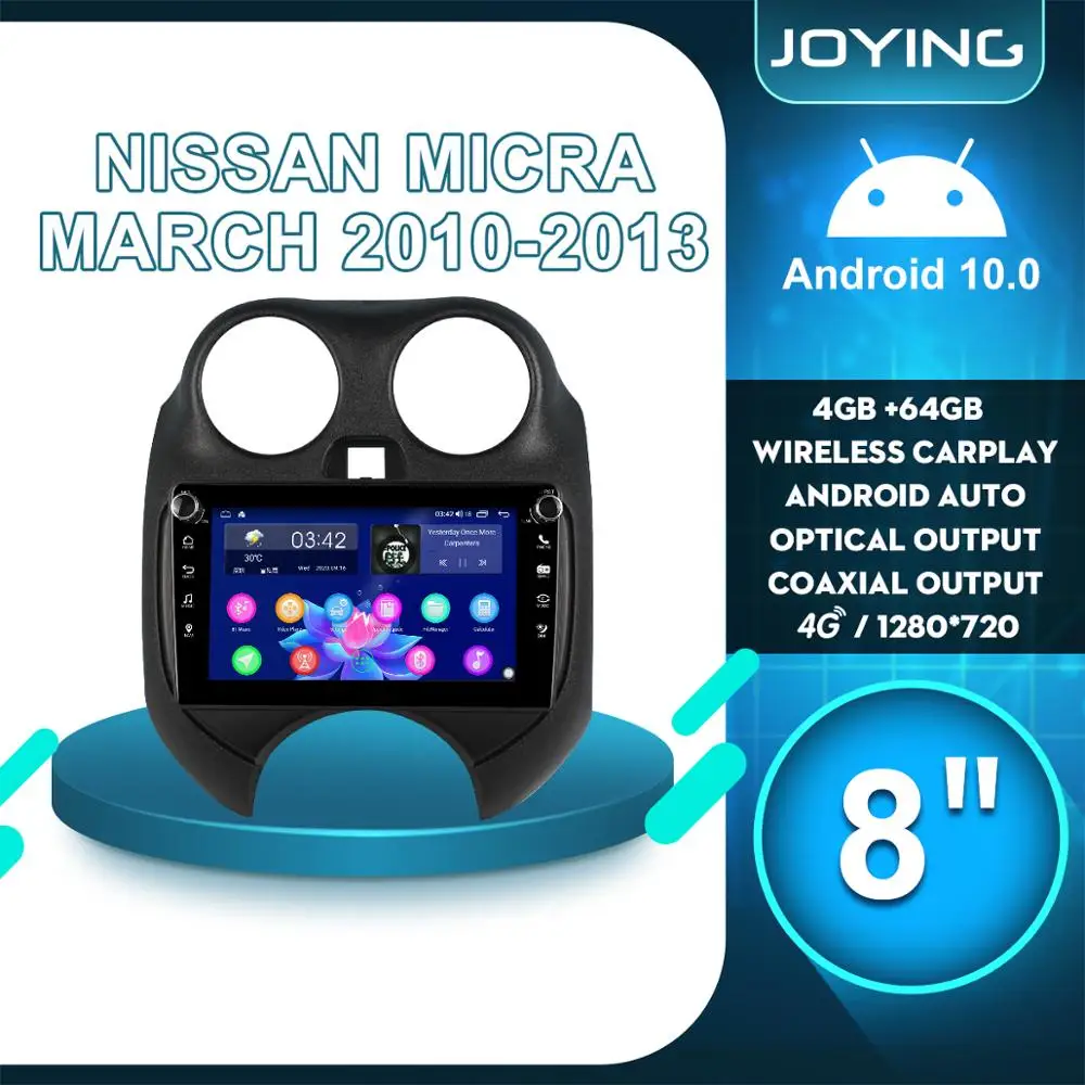 2 Din автомобильный радиоприемник JOYING стерео Android 10 GPS мультимедийный плеер