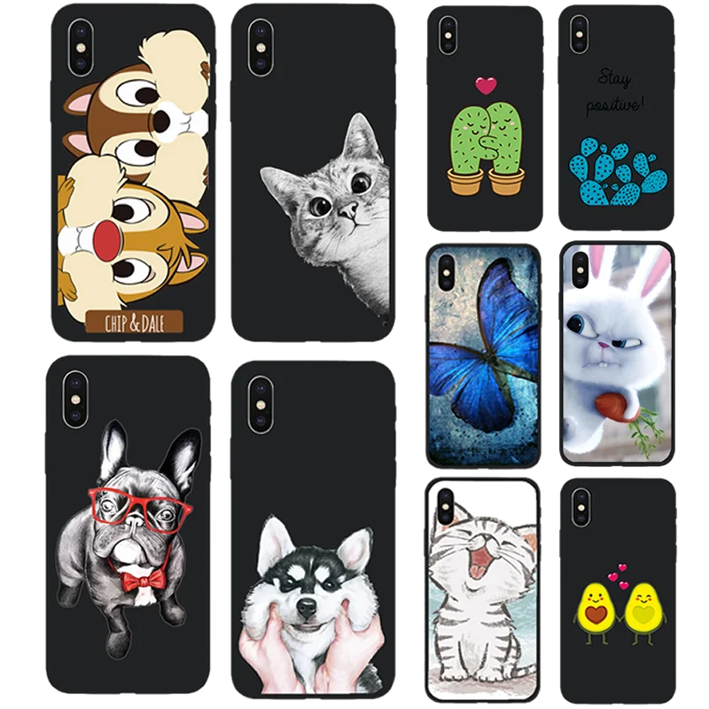 

Case For iPhone 8 8plus 7 7 Plus Cases Cartoon Phone Case For iphone 6 s 6s 5S SE X XR XS Max Cases Cover Coque Funda Bag