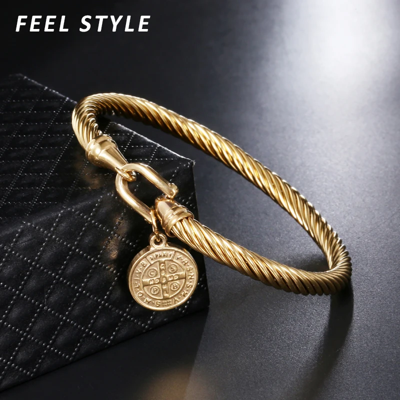 Arana's® Bracelet Médaille Croix Saint Benito Tourmaline Noire - Fil élastique Avec Boules De 8 Mm - Bracelets énergétiques Pour Femme Et Homme - Amulette Contre Les Mauvaises énergies Et Le Mauvais