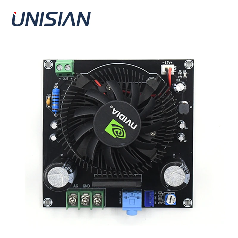 

UNISIAN TDA7293 Audio Power Amplifier 100W Mono Channel Class-AB HIFI Digital Amplifiers Board With Fan For Home Sound System