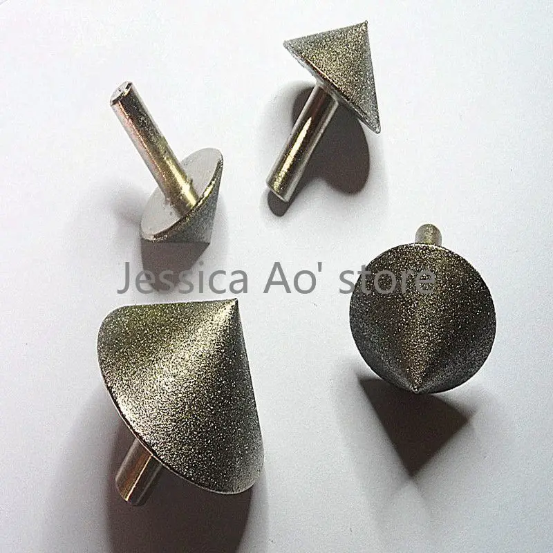 20-60mm 150# Jade Stone Chamferer Tools 90 Degree Glass Hole Chamfering Grinding Head Tapered Diamond Grinding Wheel xcan diamond finger bit milling bit 5 8 11 thread for tile stone countertop enlarge grinding hole diamond drill bit