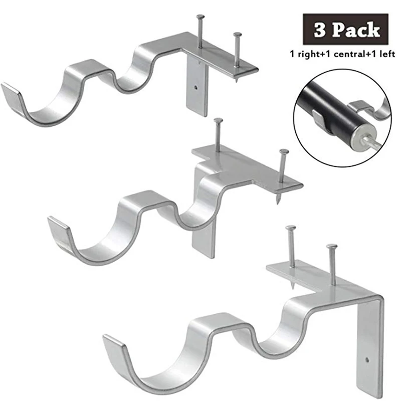 Curtain Rod Brackets No Drill Hang Curtain Rod Holder Curtain Bracket