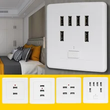 Bcsongben 2/3/4/6 Ports USB Wall Socket Charger Power Adapter Plug Outlet Grounded Electric Wall Charger Adapter Charging