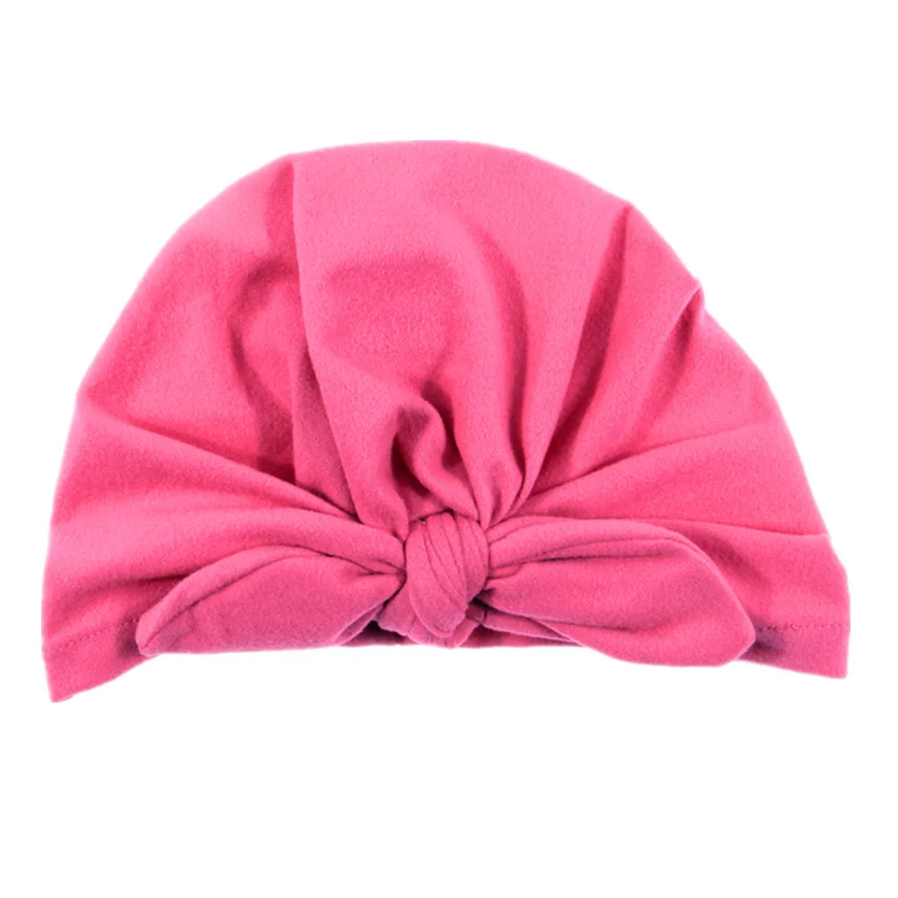 20baby hot pink Nishine детская шапочка-тюрбан с бантом Детские шапки Хлопок Смесь шапка для новорожденного Топ узел шапки Дети реквизит для фотосессии подарок для ребенка - Цвет: 20baby hot pink