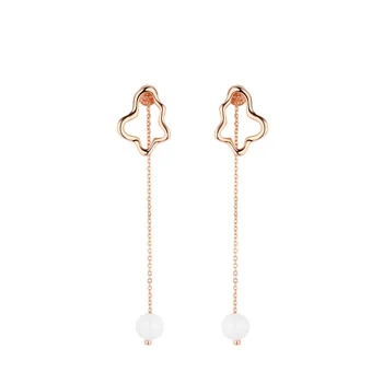 

New Arrival Elegant Fashion 925 Sterling Silver Women Earrings Statement Jewelry Round Ceramic Earrings For Women Wedding Gift