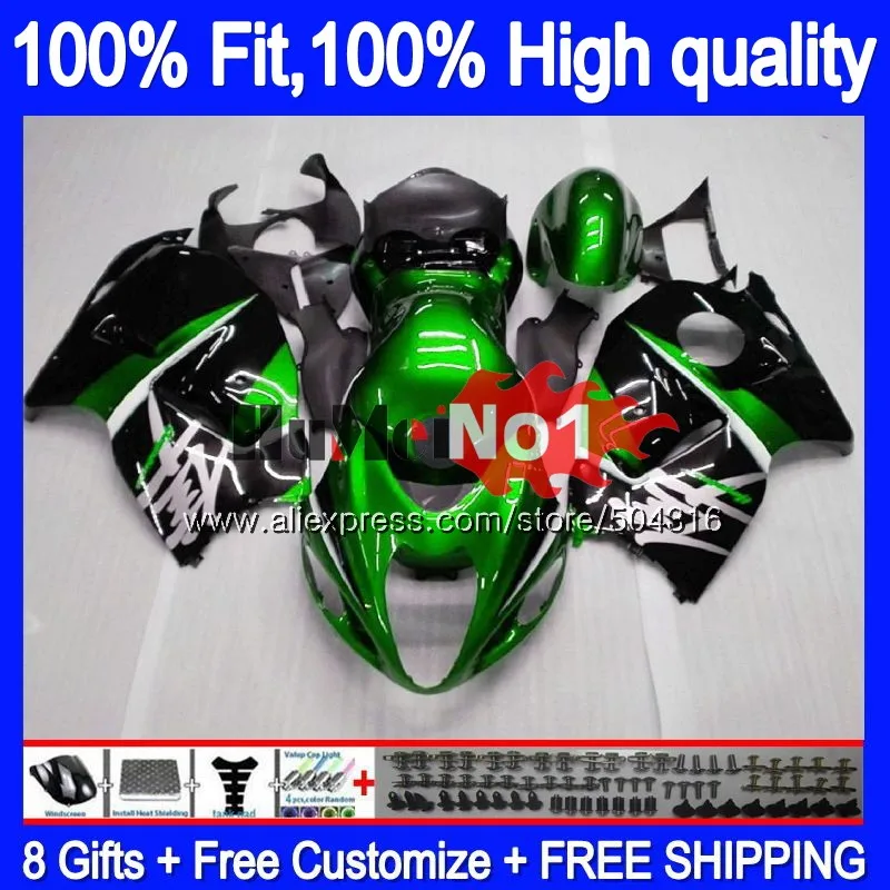 Инъекции для SUZUKI Hayabusa GSXR 1300 2008 2009 10 11 12 29MC. 161 GSXR-1300 GSXR1300 08 09 2010 2011 2012 Черный Зеленый обтекатель