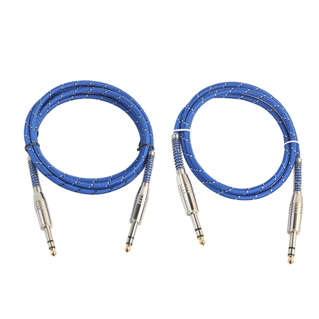 Комплект из 2 синих плетеных кабелей 1/4 &quotTRS Male to 1/4&quot TRS сбалансированные