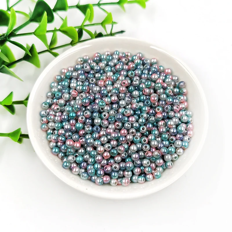 New Mix Rainbow Color Round 3mm ABS Imitation Pearl Plastic Beads Hole 1.0mm Loose Beads Diy Jewelry Necklace Making 1000PCS - Цвет: C5