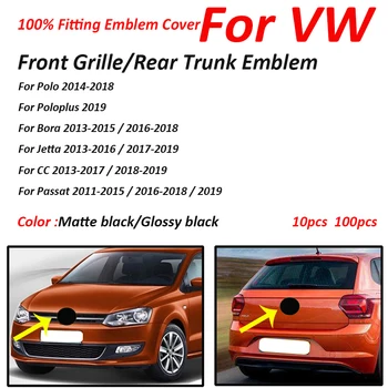 

for Polo Poloplus Bora CC Passat Jetta Car Styling ABS Car Front Grill Sticker Badge Covers Rear Trunk Boot Emblem Accession