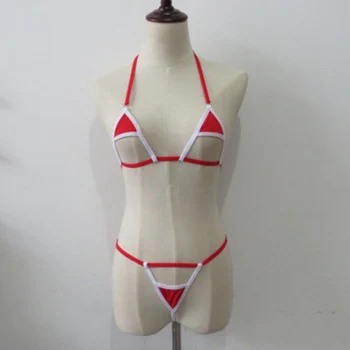

Women Mini Swimsuit Bikini Set Micro Halter Neck Bra Thong Beach Swimming Suit FS99