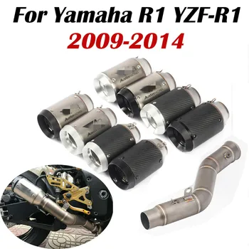 

Modified Motorcycle Exhaust Muffler Tips Pipe Connect Middle Link Tube Slip On for Yamaha YZF R1 YZF-R1 2009-2014