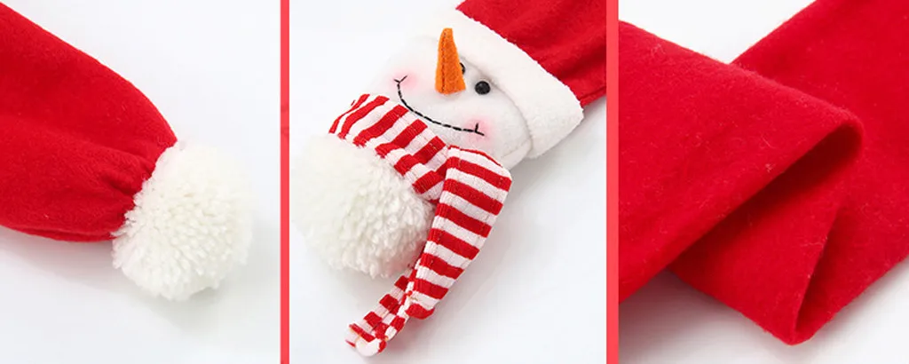 Женский и мужской мягкий шарф, милый персональный Снеговик на Рождество, шаль Санта-Клауса, шарф с подвеской из мультфильма, красный, высокое качество# P