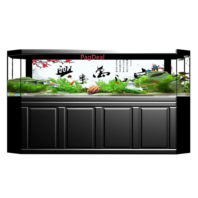 Пользовательский размер большой аквариум фон плакат с самоклеющейся высокой четкости китайский ПВХ аквариум картина украшение стикер