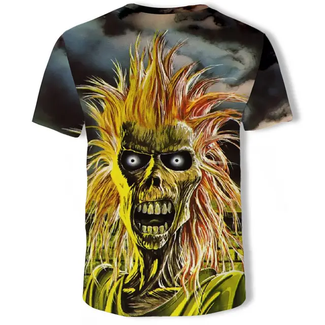 AC DC Heavy Metal Music Cool Classic Rock Band Skull head t-shirts Fashion Rocksir T Shirt Men 3D T-Shirt DJ Tshirt Men’s Shirt