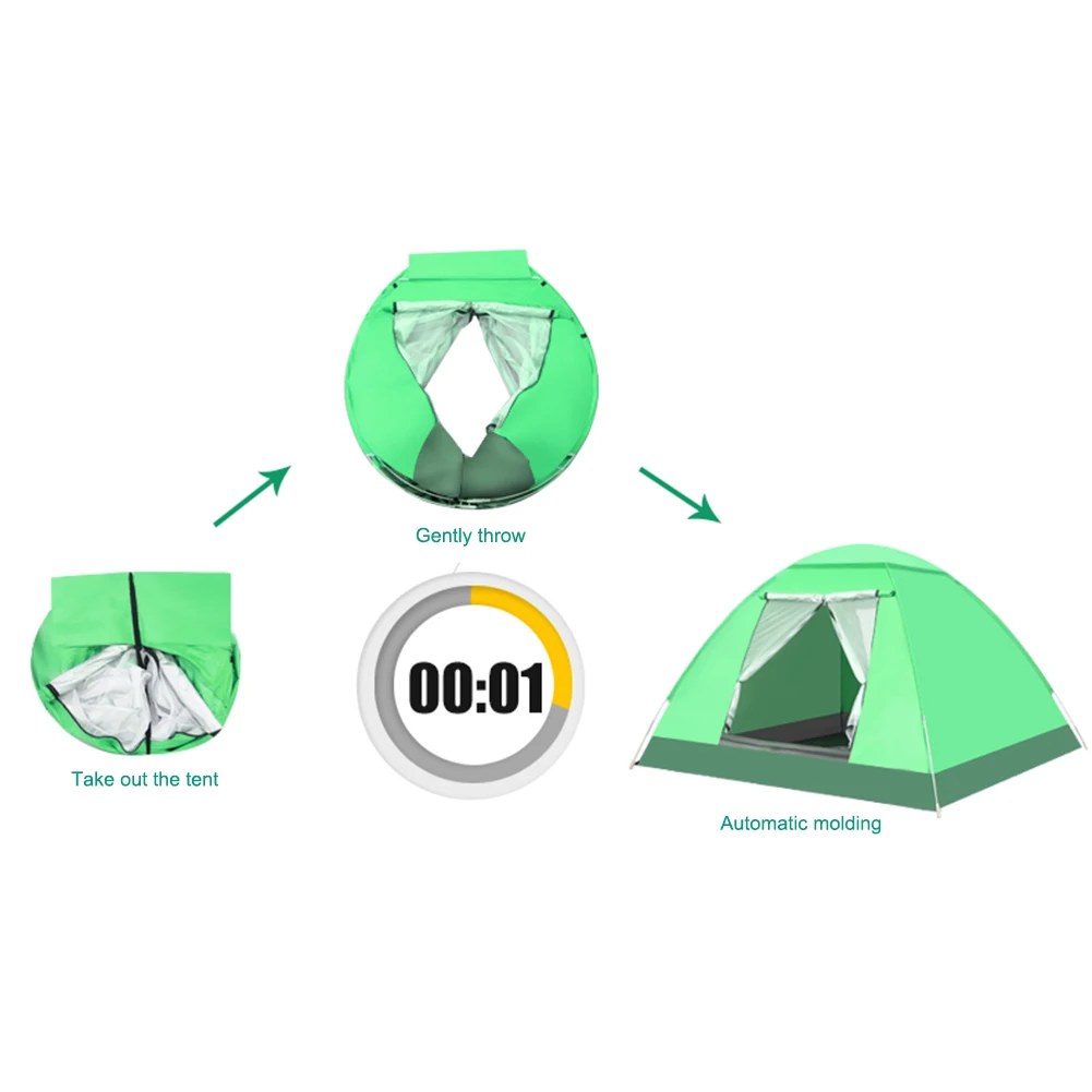 4 Person Outdoor Automatic Tents Camping Waterproof Portable Foldable Tents Beach Hiking Tent Easy Installation Oxford Cloth