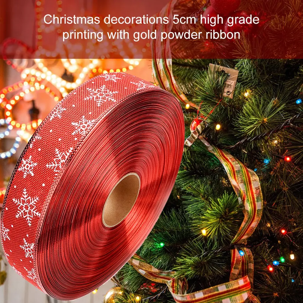 Christmas Decorations Items 5Cm High-Grade Printed Ribbon Diy Creative Fashionable Hand-Woven Ribbon