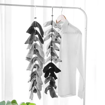 

70cm Adjustable Multi-Function Socks Hanging Rope clips Useful Clothes Hanger And Washing Basket Net For Wardrobe Storage 1PC