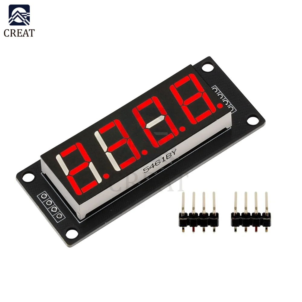 0.56" 4 Bit Digital LED Tube Display Module TM1637 Decimal 7 Segments Tube Display Module Yellow/White/Red/Green/Blue led digital tube display