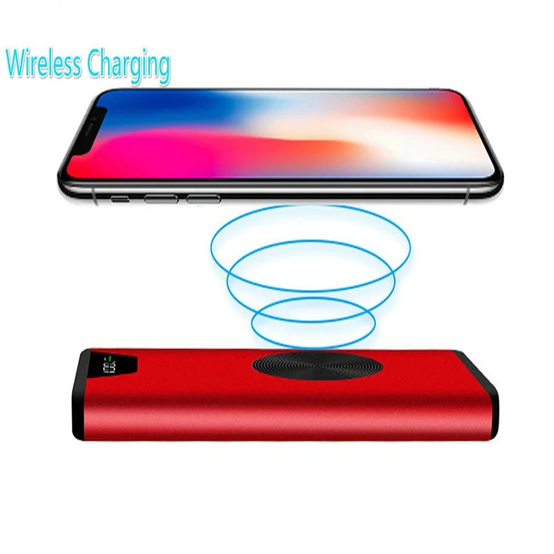 Цена 30000mAh Qi беспроводной банк питания водонепроницаемый внешний аккумулятор беспроводной зарядки банк питания для IPhone 7 X samsung huawei Xiaomi