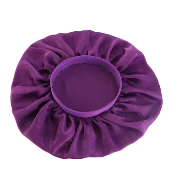

New Super Large Imitation Silk Elastic Round Hat Night Sleep Cap Printed Household Bonnet For Women Soft Makeup Cover Salon
