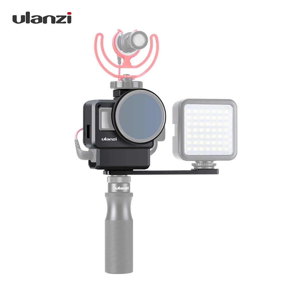 

Ulanzi V2 Pro Sports Camera Cage Vlog Case Protective Cage with 52mm Filter Mic Adapter for GoPro Hero 7 6 5 Black