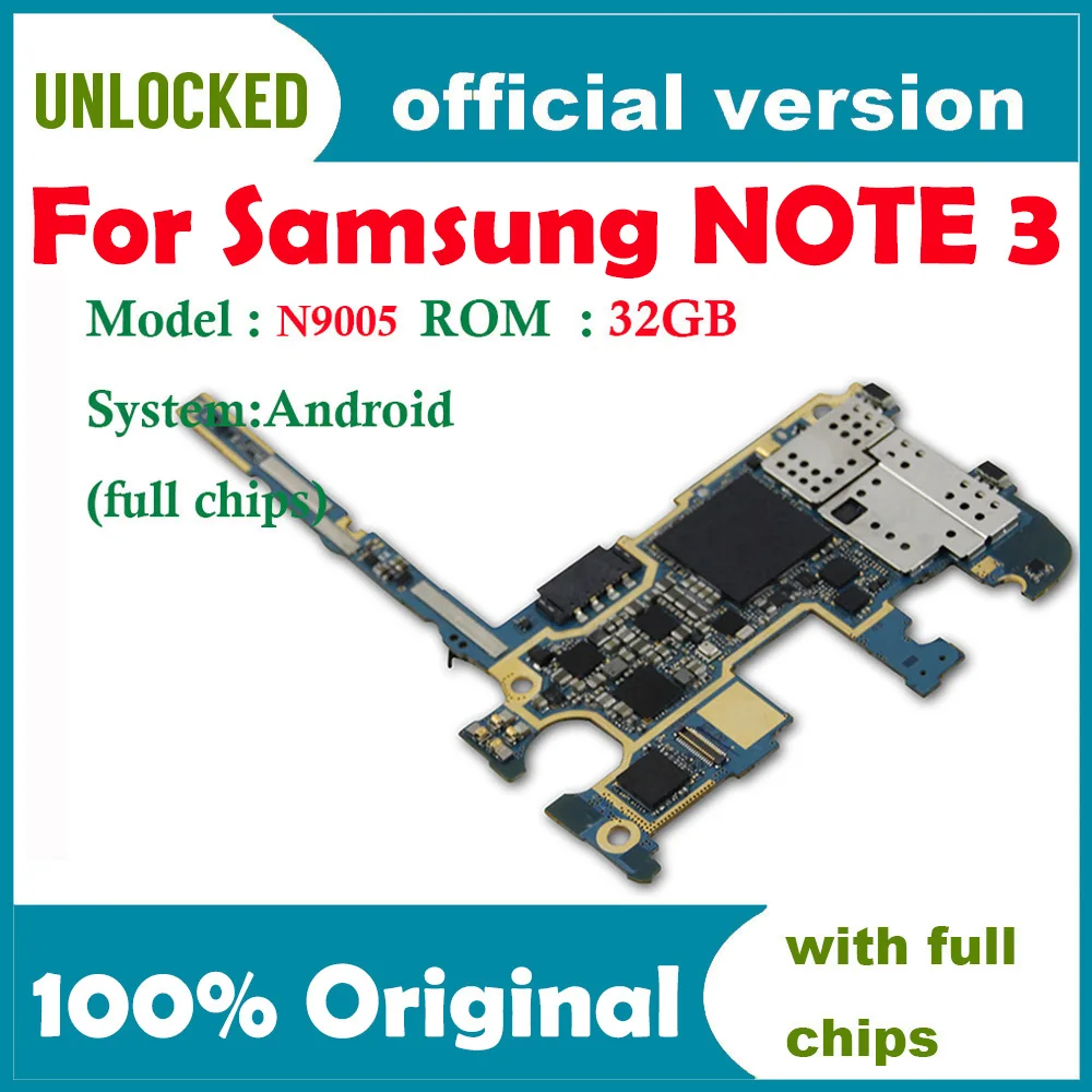 Оригинальная разблокированная материнская плата 32 ГБ для Samsung Galaxy Note 3 N9005