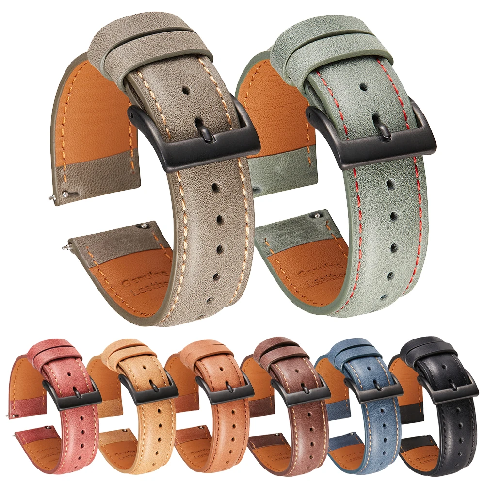 

Leather Strap For Huami Amazfit GTR 2 2e/Stratos 3/GTR 47MM 42MM Wristband For Amazfit GTS 2 mini Bip S U Watch Band Bracelet
