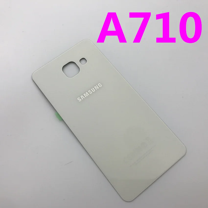 Задняя панель батареи Стекло задняя дверь Крышка для samsung Galaxy A3 A310 A310F A5 A510 A510F A7 A710 A710F() предварительно клейкие наклейки - Цвет: A710 white