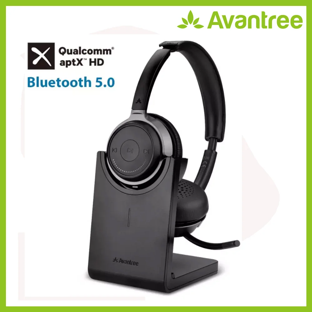 Avantree AptX HD беспроводные наушники на ухо с настольной зарядной подставкой Bluetooth 5 0