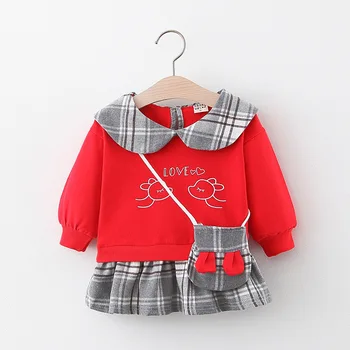 

Girls Dress with Bag Wholesale 2020 Spring Child's Clothes