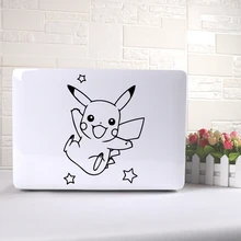 Милый мультяшный Пикачу, черная наклейка для ноутбука, наклейка для ноутбука, Виниловая наклейка s, Pc, Tablet, notebook, поверхность кожи