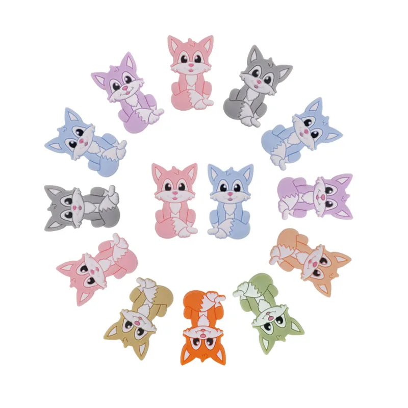 Силиконовые бусины kovict 10 шт./лот Mini Fox детские Мультяшные аксессуары для соски пустышки|Детские