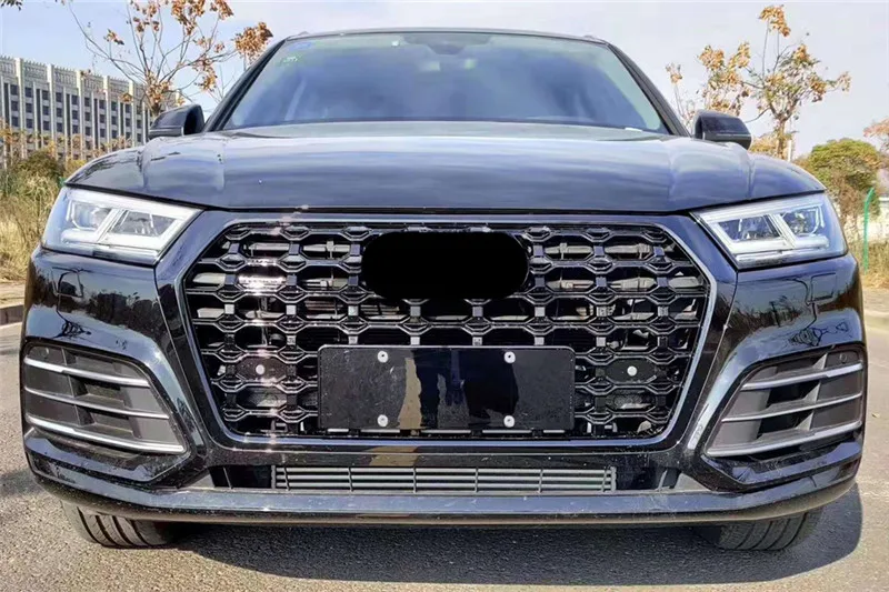 Алмазная решетка ABS для Q5 SQ5- обновленный гоночный стиль Решетка переднего бампера спортивное издание с Европейским держателем пластины