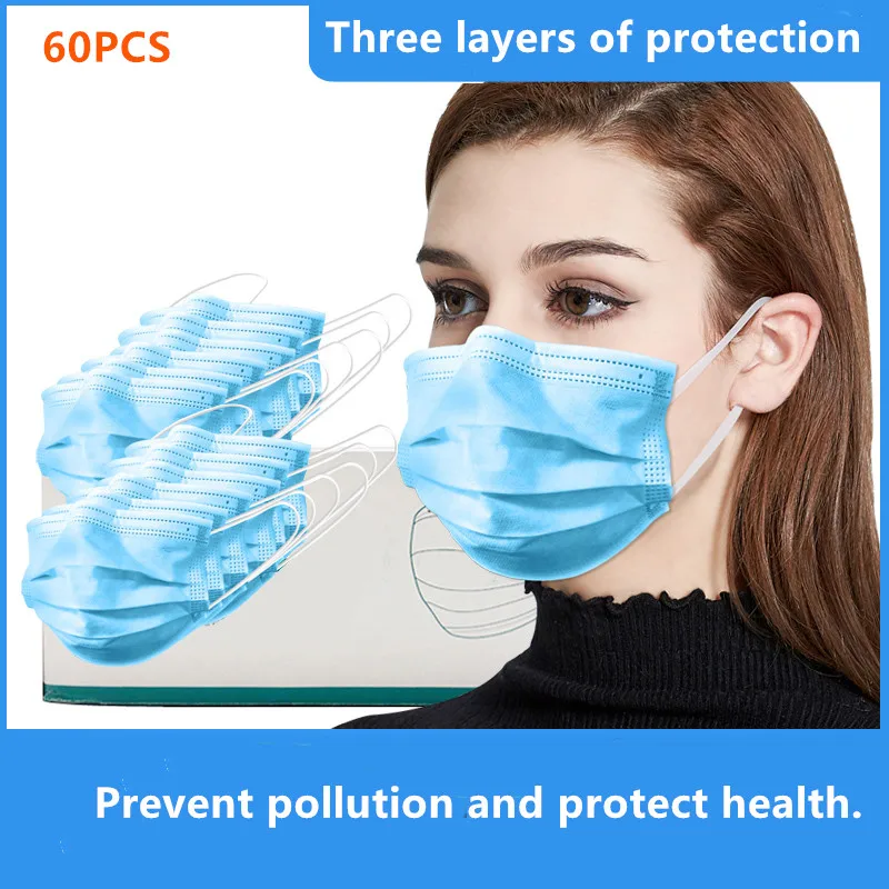 

Anti-Pollution 3 Laye Disposable Face mouth Masks dust protection masks Nonwove Ply Filter Mouth Face Meltblown Masks