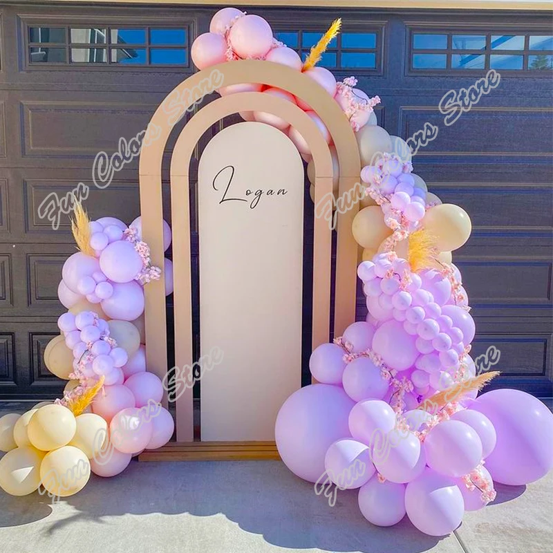 

137pcs Macaron Pink Wedding Birthday Party Backdrop Baby Shower Cream Peach Event Celebration Decoration Balloon Garland Arch