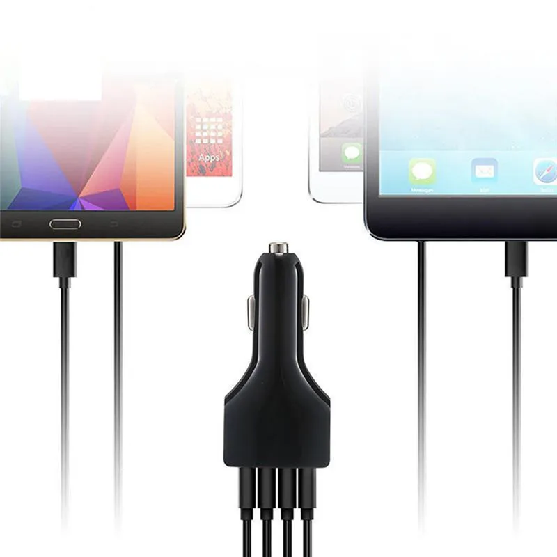 Адаптер 4 порта USB Автомобильное зарядное устройство Быстрая умная Зарядка для samsung Galaxy S7 Edge iPhone Xiaomi QC3.0 Быстрая Зарядка телефона