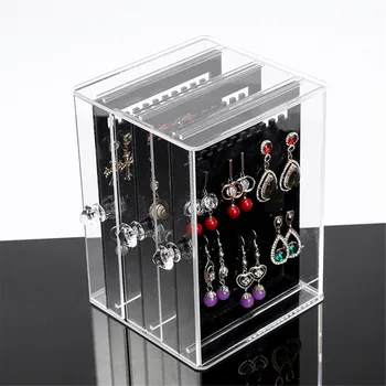 

270 Holes Acrylic Jewelry Display Box Transparent Makeup Organizer Holder Jewelry Case Brush Organizer Hot Sells d#