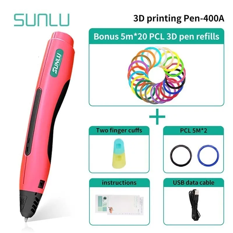 SUNLU 3D scible ручка для детей Рождественский подарок для детей и взрослых низкая температура PCL 3D ручки